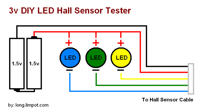 3v DIY LED Hall Sensor Tester